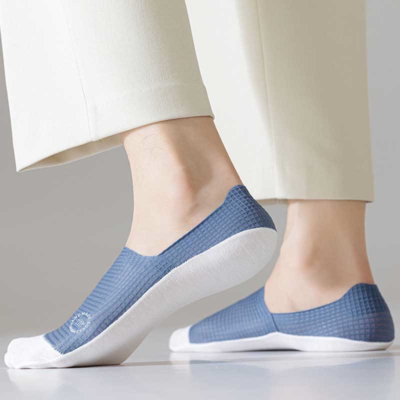 Chaussettes invisibles en soie glacée gaufrée grande taille (6 paires)