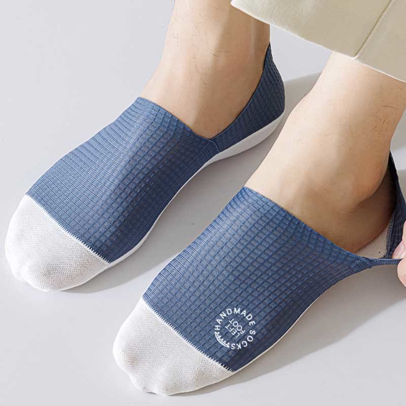 Chaussettes invisibles en soie glacée gaufrée grande taille (6 paires)
