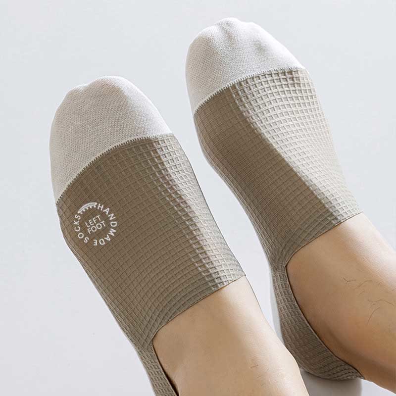 Chaussettes invisibles en soie glacée gaufrée grande taille (6 paires)