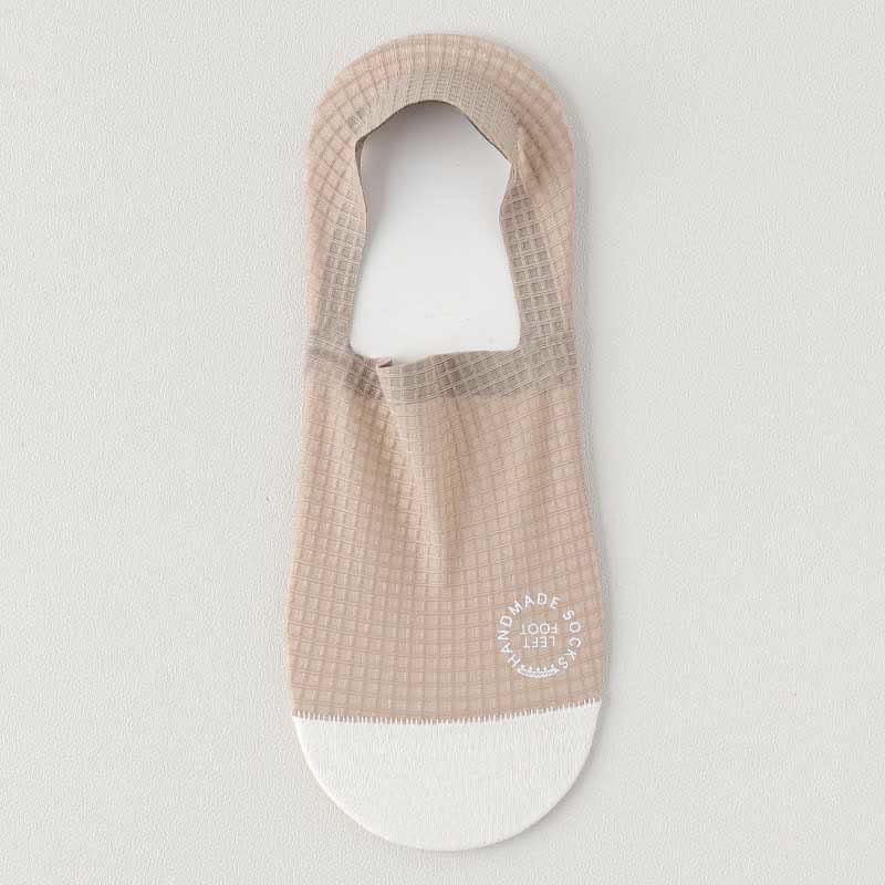 Chaussettes invisibles en soie glacée gaufrée grande taille (6 paires)