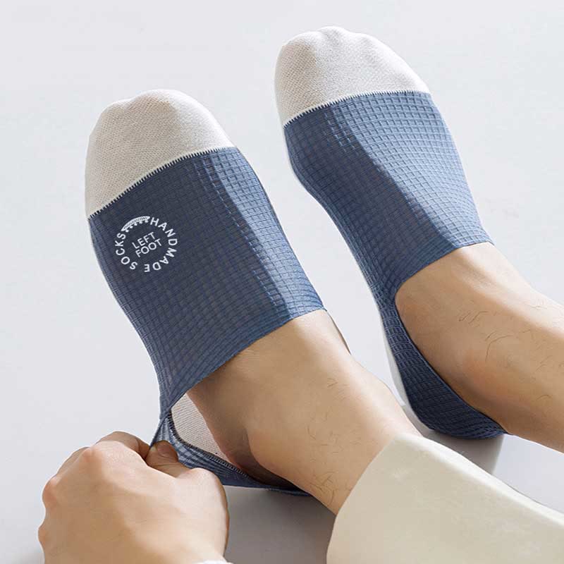 Chaussettes invisibles en soie glacée gaufrée grande taille (6 paires)