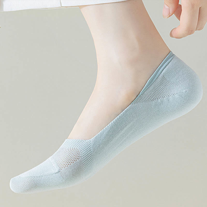 Chaussettes d'été invisibles en soie glacée grande taille (6 paires)