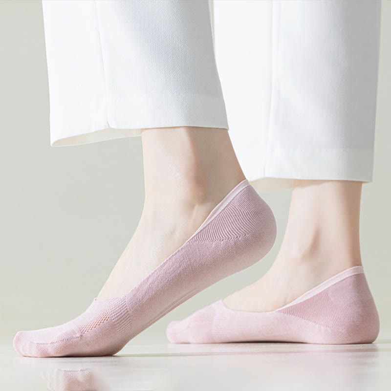 Chaussettes d'été invisibles en soie glacée grande taille (6 paires)