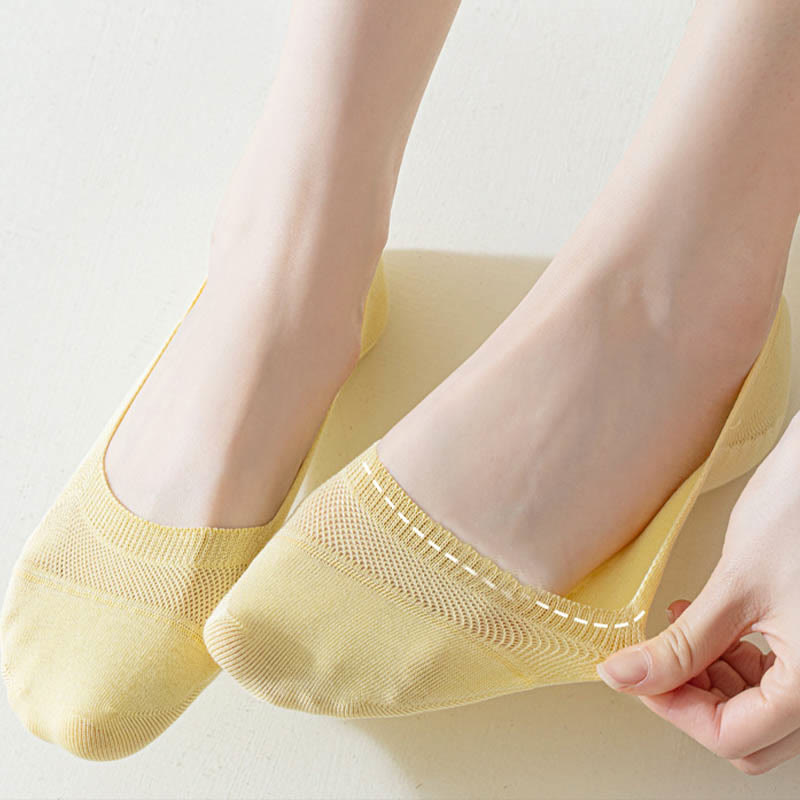 Chaussettes d'été invisibles en soie glacée grande taille (6 paires)