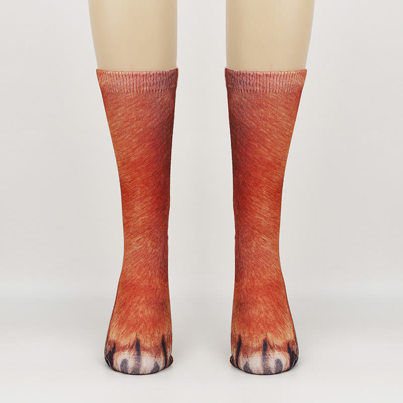 Chaussettes courtes grande taille motif pattes d'animaux 3D (3 paires) - Chien - EU38-44 (US5-10) - image 4