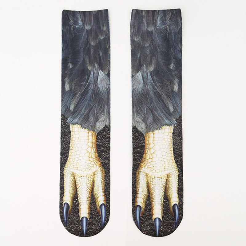 Chaussettes courtes grande taille motif cheval, aigle et tigre (3 paires) - image 5