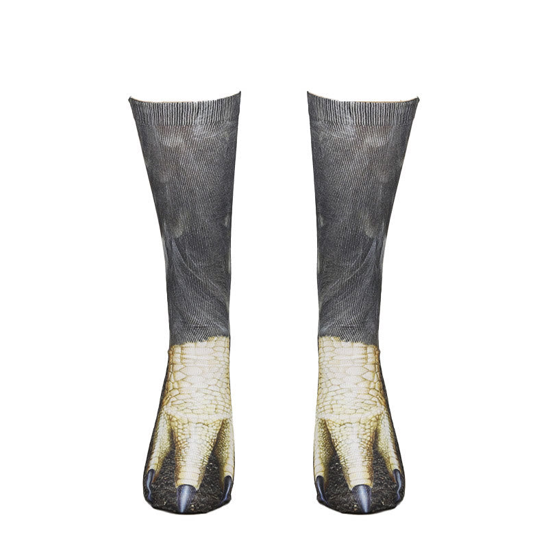 Chaussettes courtes grande taille motif cheval, aigle et tigre (3 paires) - image 10