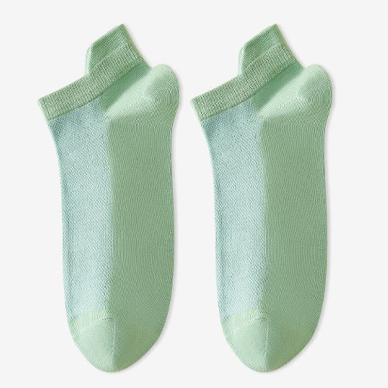 Chaussettes basses en coton doux (6 paires) - Vert clair - EU38-45 (US5-11) - image 12