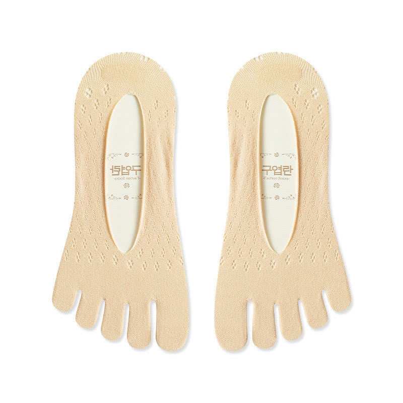 Chaussettes d'alignement en soie glacée (5 paires) - Nu - EU36-40 (US3-7) - image 11