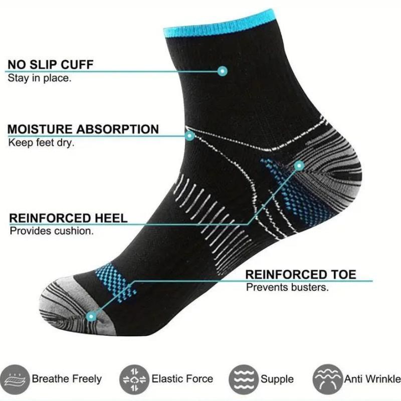 Chaussettes de sport élastiques de compression grande taille (10 paires)