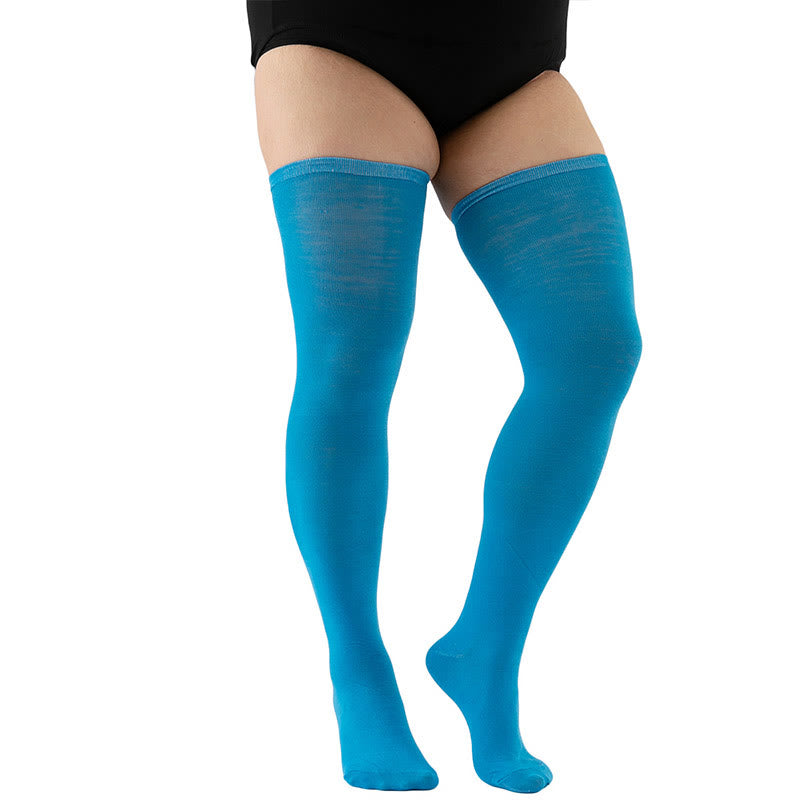 Chaussettes hautes couleur unie grande taille (2 paires)