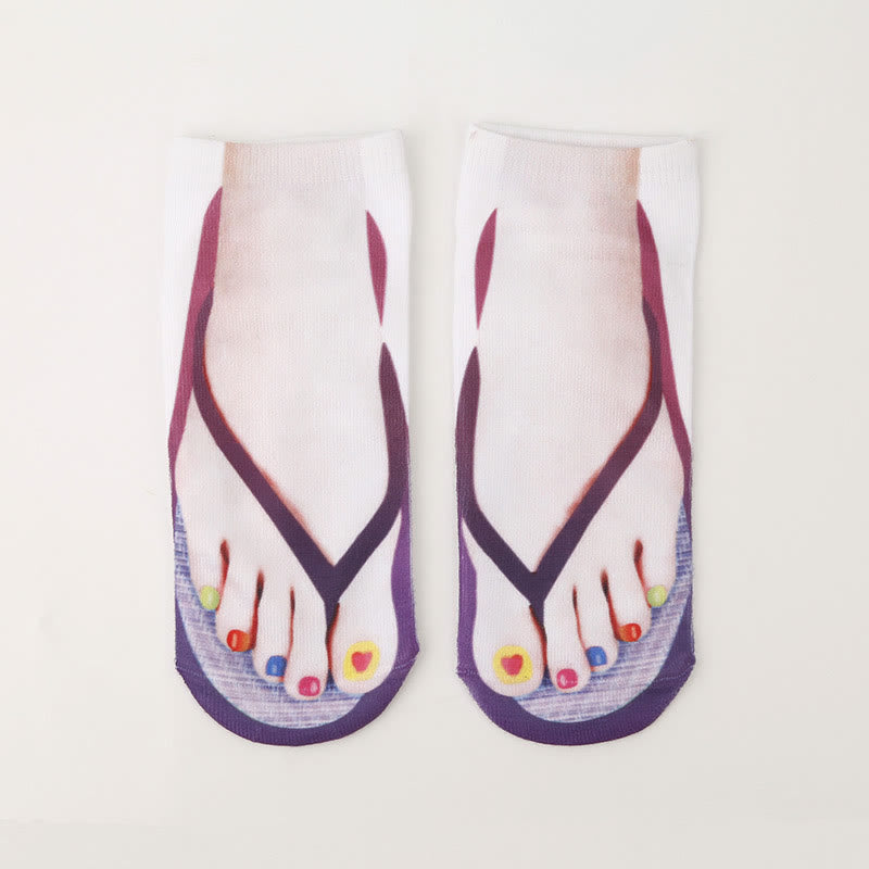 Chaussettes tongs 3D grande taille (3 paires) - image 4