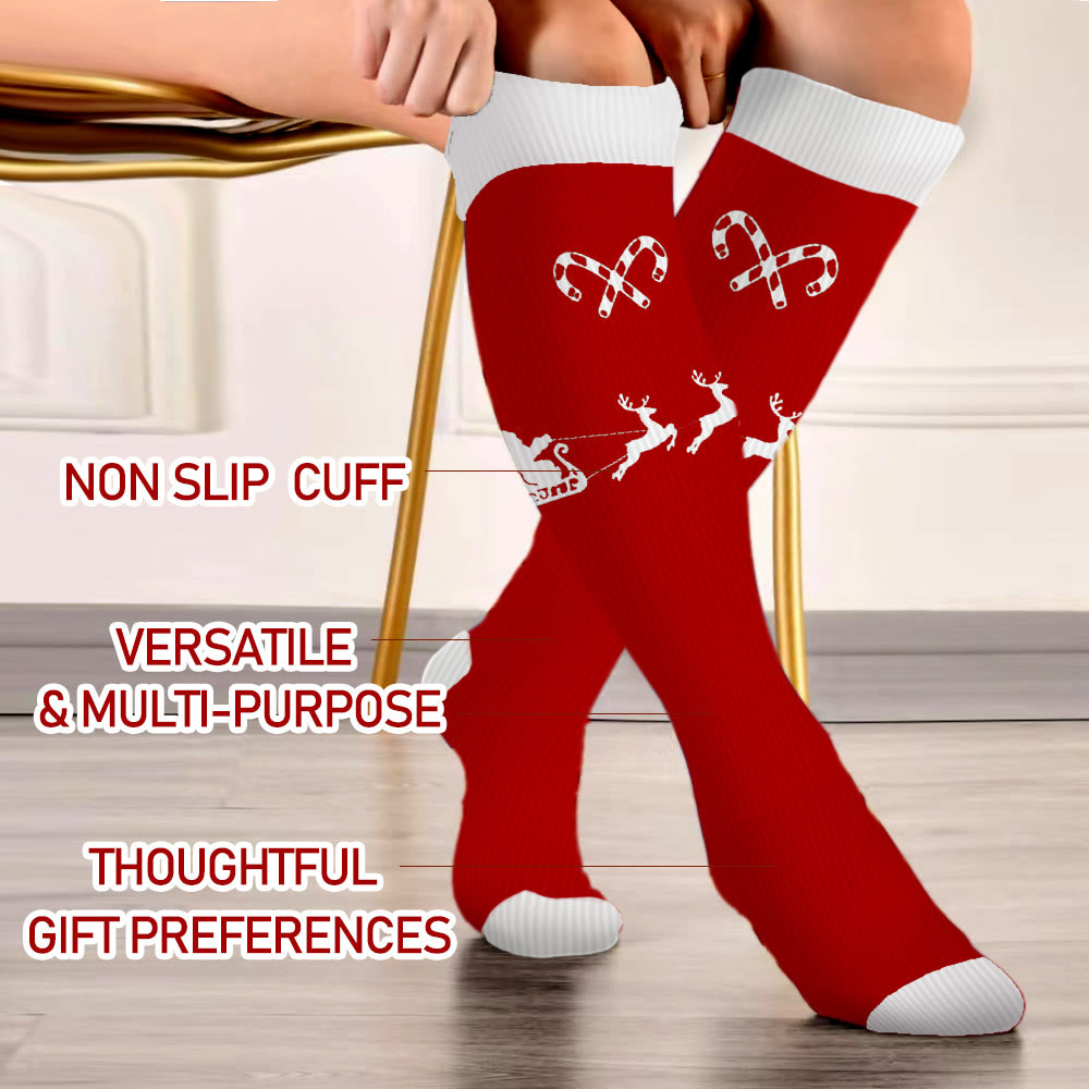 Chaussettes de compression grande taille motif canne à sucre (3 paires) - image 5