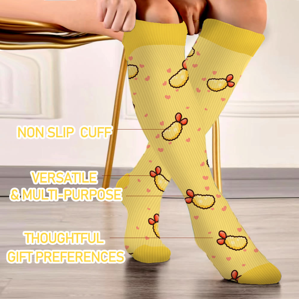 Chaussettes de compression grande taille motif pain au brocoli (3 paires)