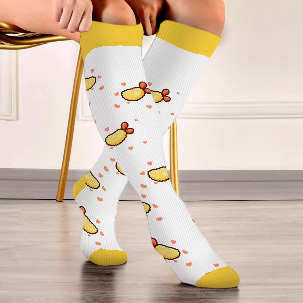 Chaussettes de compression grande taille motif pain au brocoli (3 paires)