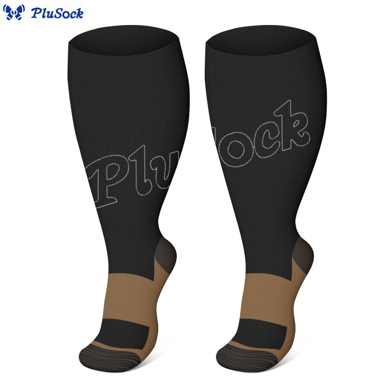 Chaussettes de compression noires et marron grande taille (3 paires)