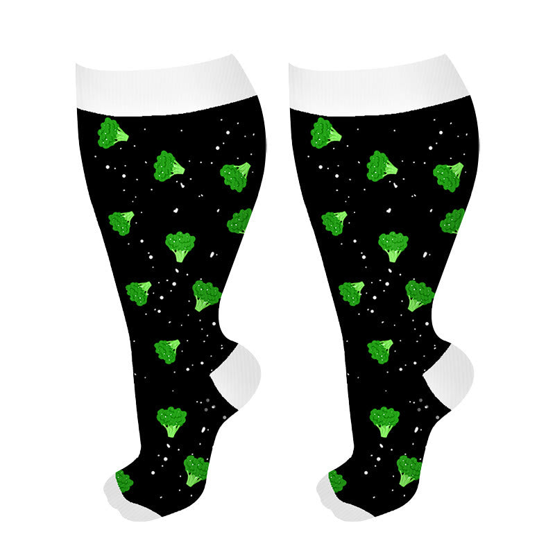 Chaussettes de compression grande taille motif pain au brocoli (3 paires)