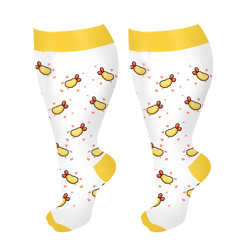 Chaussettes de compression grande taille motif pain au brocoli (3 paires)