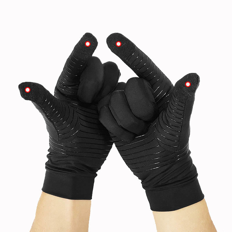Gants de cyclisme à compression noirs