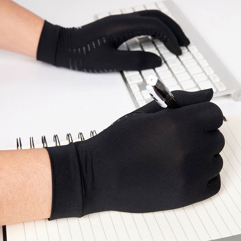 Gants de cyclisme à compression noirs