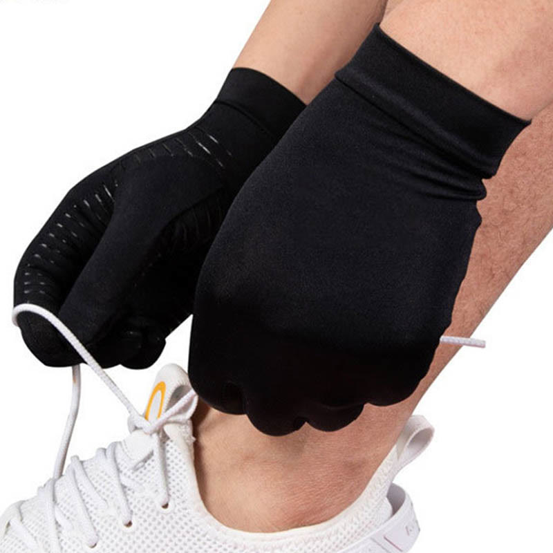 Gants de cyclisme à compression noirs