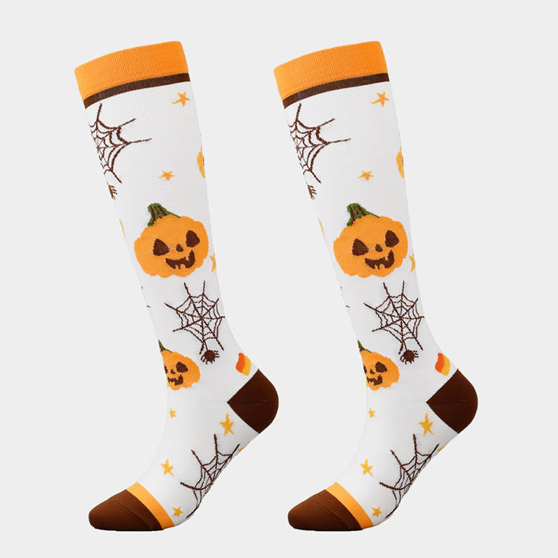 Chaussettes de compression amusantes pour Halloween (6 paires)