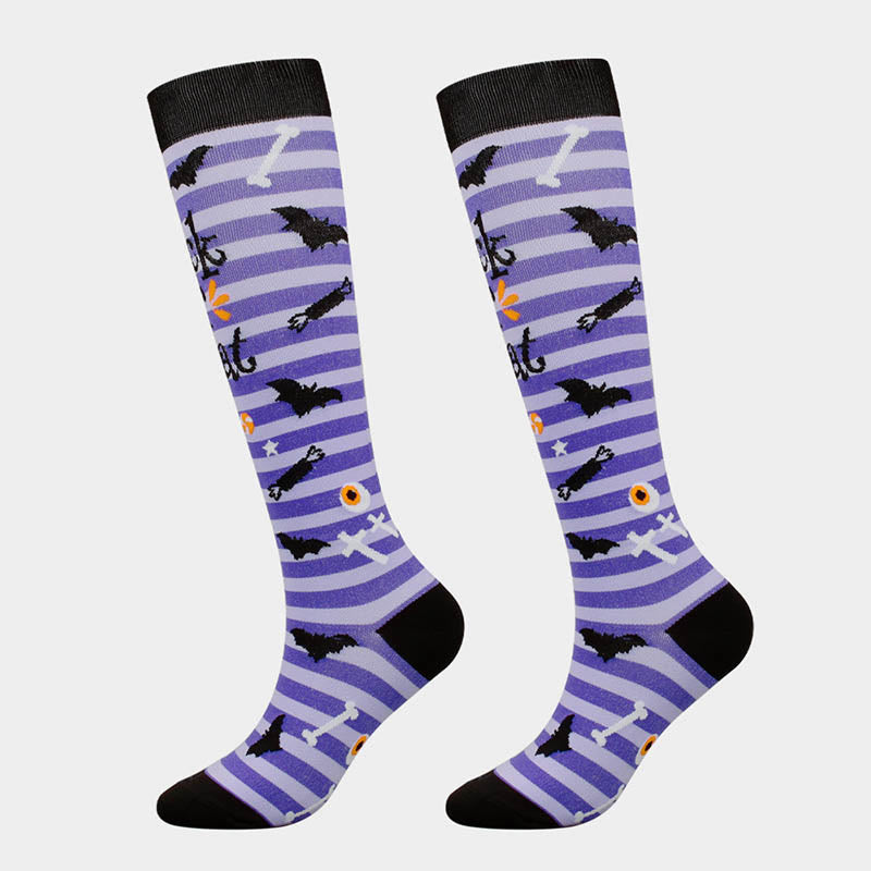 Chaussettes de compression amusantes pour Halloween (6 paires)