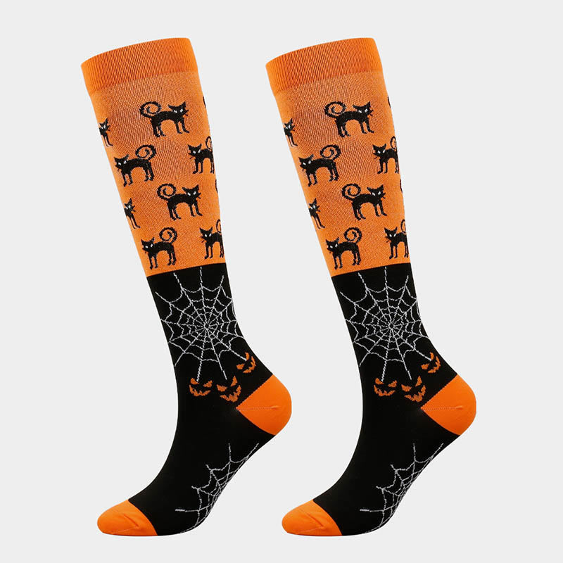 Chaussettes de compression amusantes pour Halloween (6 paires)