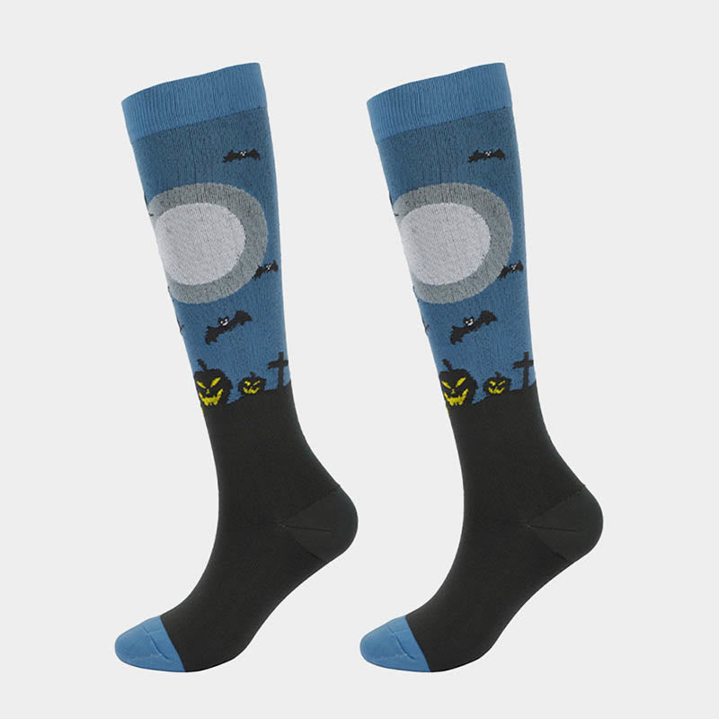Chaussettes de compression amusantes pour Halloween (6 paires)