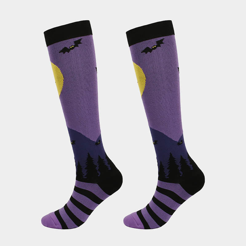 Chaussettes de compression amusantes pour Halloween (6 paires)