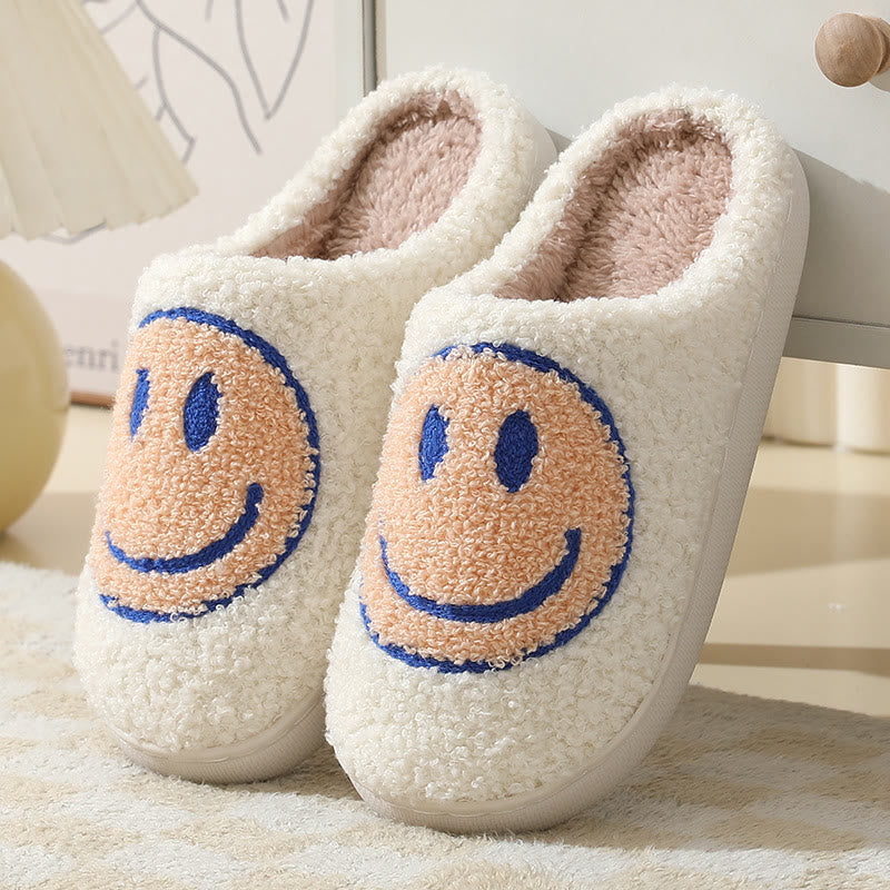 Chaussons antidérapants grande taille motif smiley