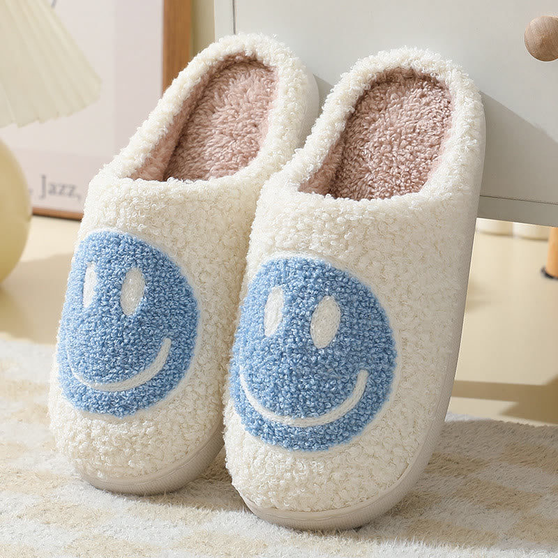 Chaussons antidérapants grande taille motif smiley