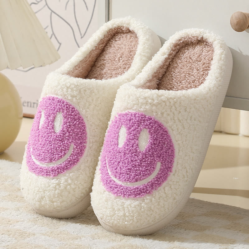 Chaussons antidérapants grande taille motif smiley