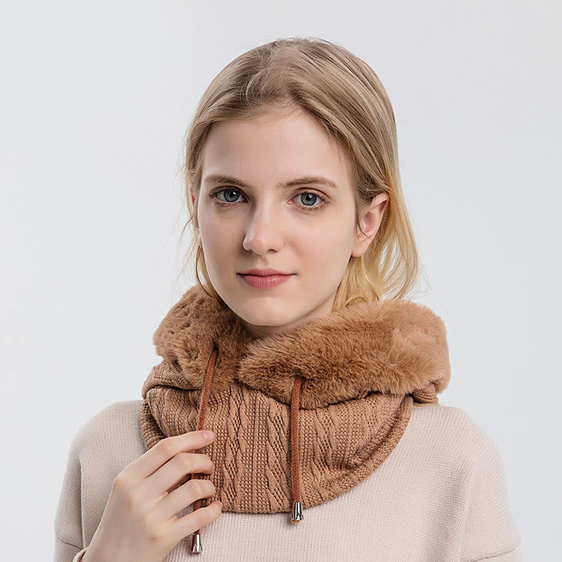 Écharpe à capuche de couleur unie avec protection contre le froid - image 16