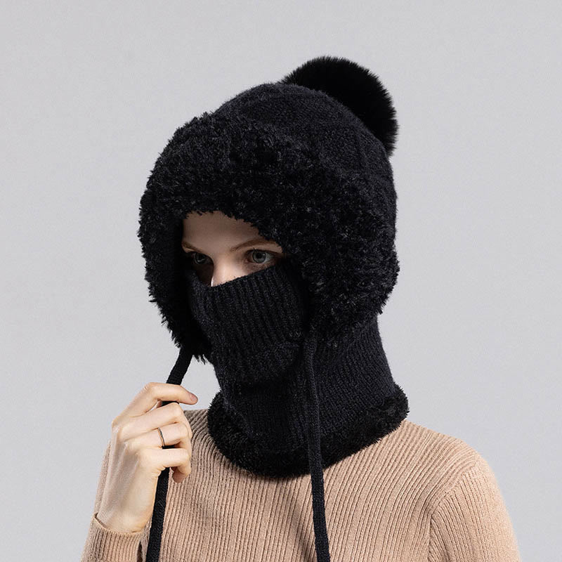 Écharpe à capuche en tricot avec cordon de serrage
