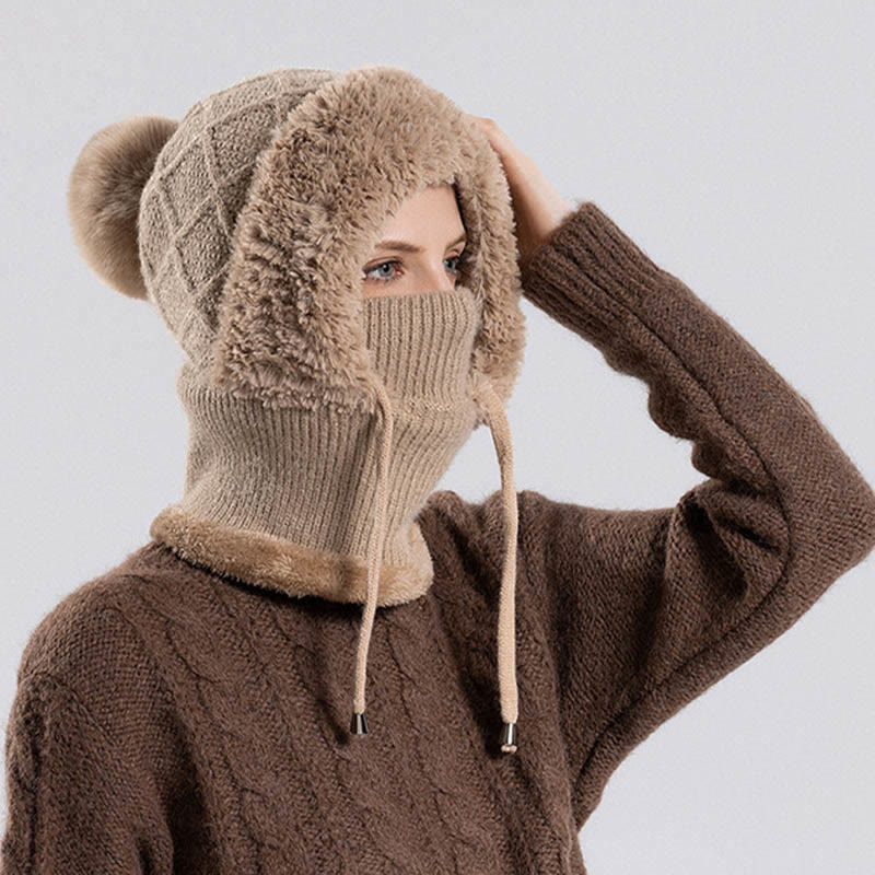 Écharpe à capuche en tricot avec cordon de serrage
