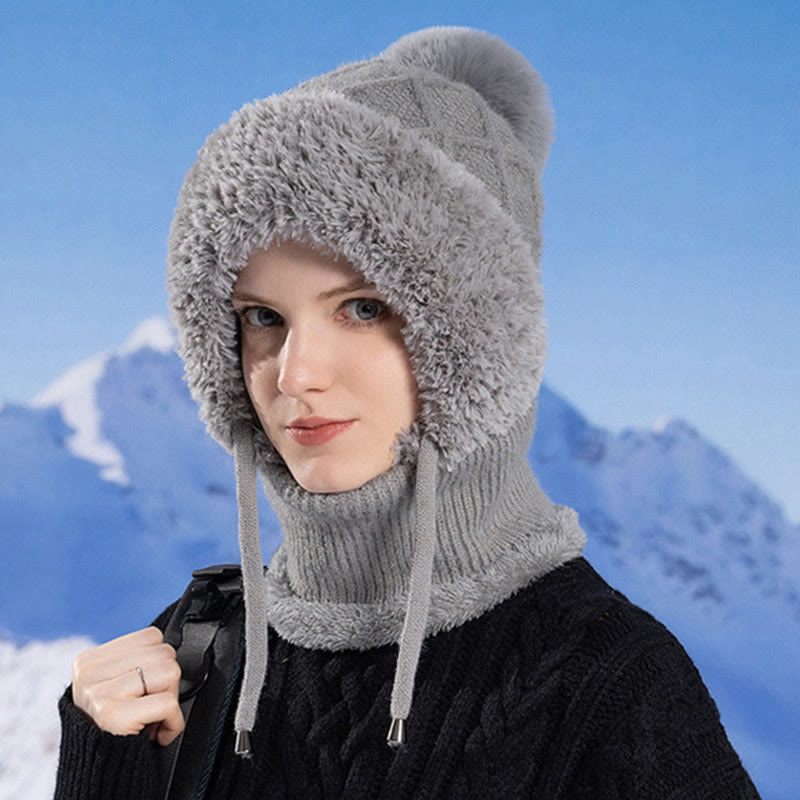 Écharpe à capuche en tricot avec cordon de serrage