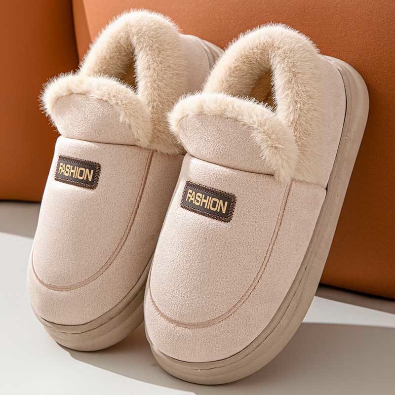 Chaussons de chambre confortables grande taille - Beige - États-Unis 8-9 - image 9