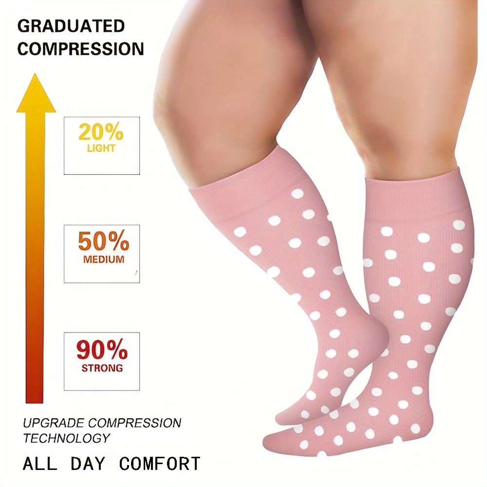 Chaussettes de compression roses grande taille (3 paires)