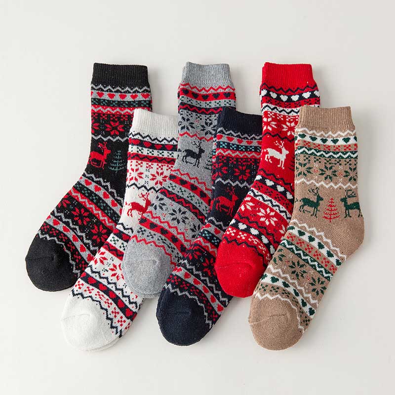 Chaussettes de Noël à motif flocon de neige (6 paires) - image 7