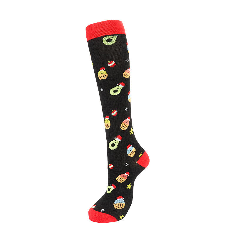 Chaussettes de compression à motif mignon de Noël (6 paires) - image 4