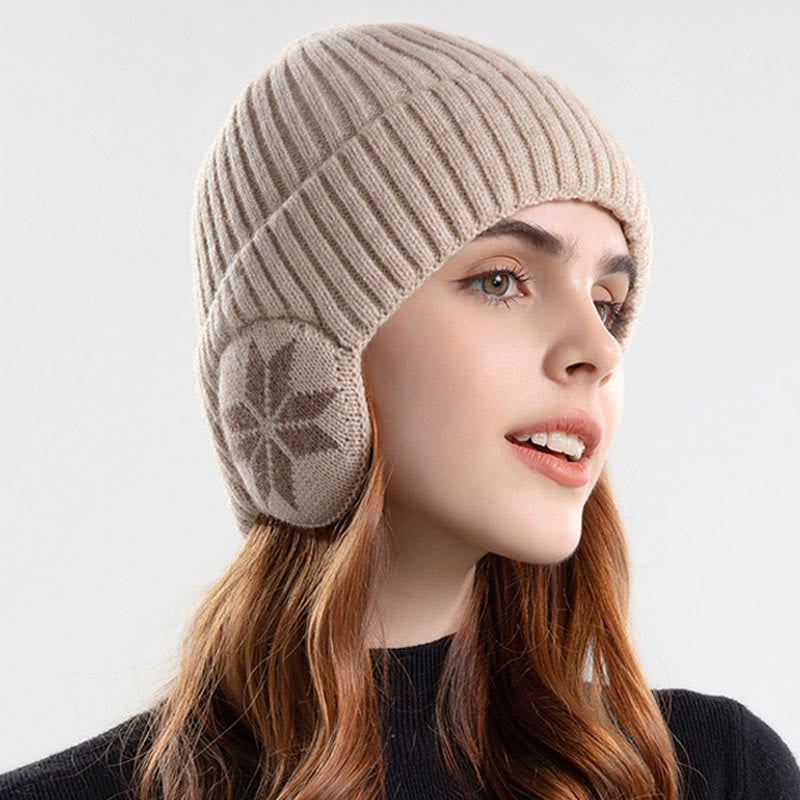 Bonnet cache-oreilles flocon de neige