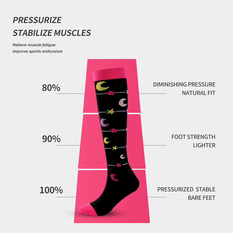 Chaussettes de compression de sport mignonnes et tendance (7 paires)