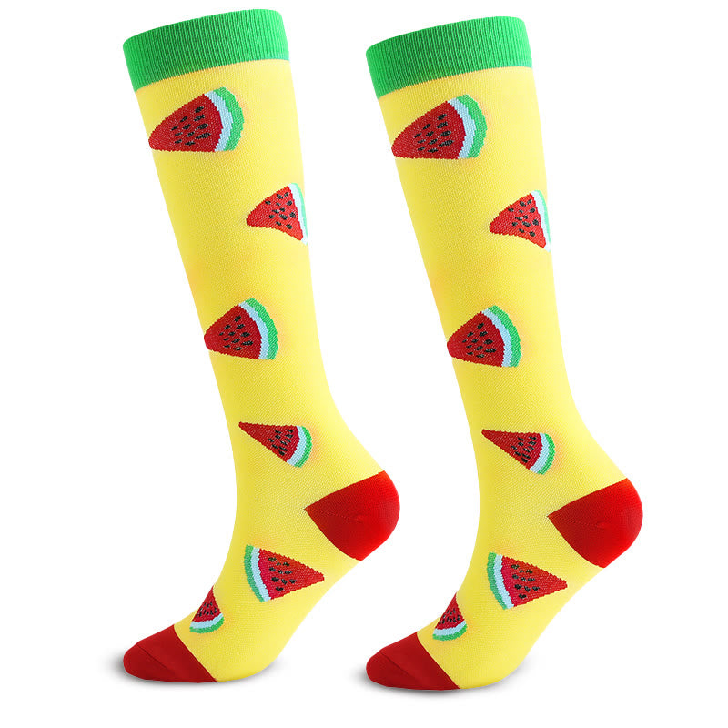 Chaussettes de compression hautes motif fruits et animaux (6 paires) - image 5