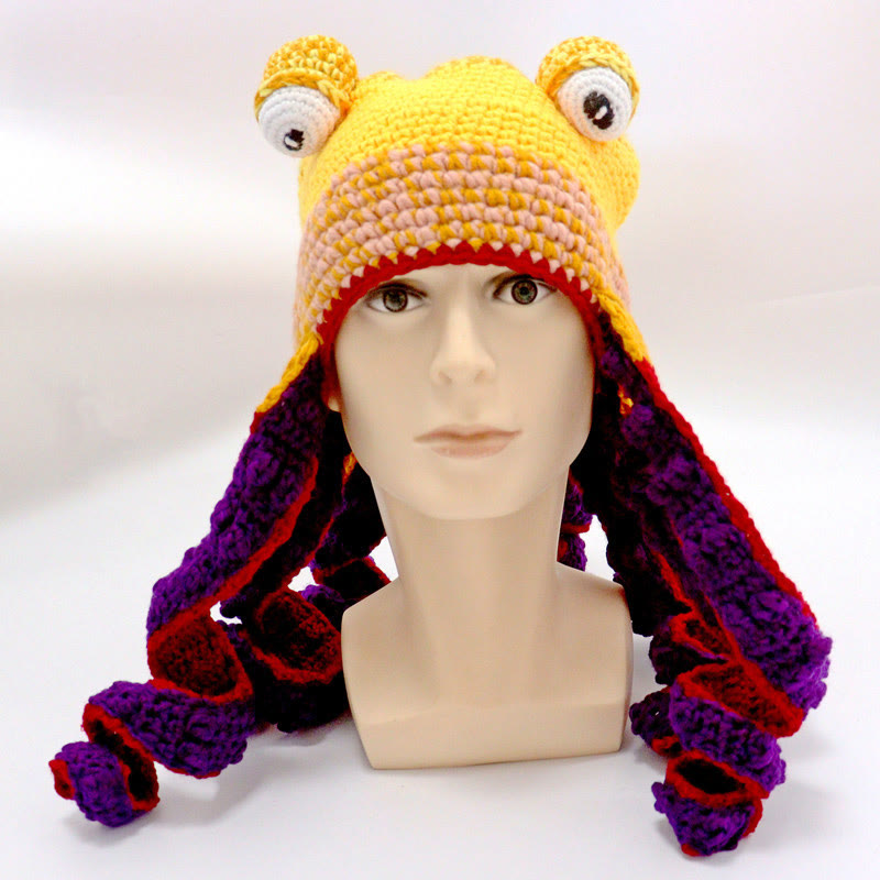 Bonnet tentacule de pieuvre coloré grande taille