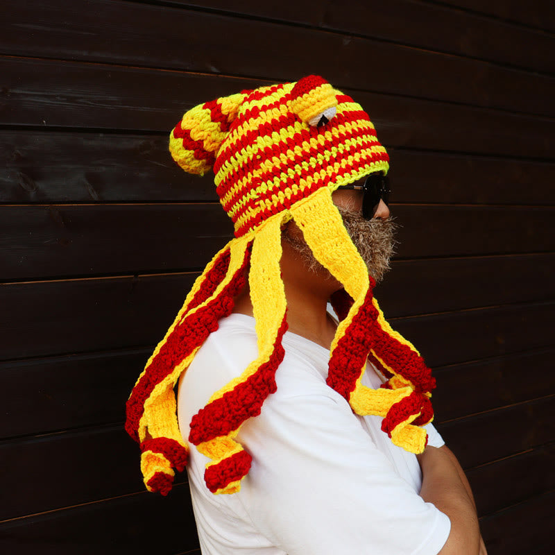Bonnet tentacule de pieuvre coloré grande taille