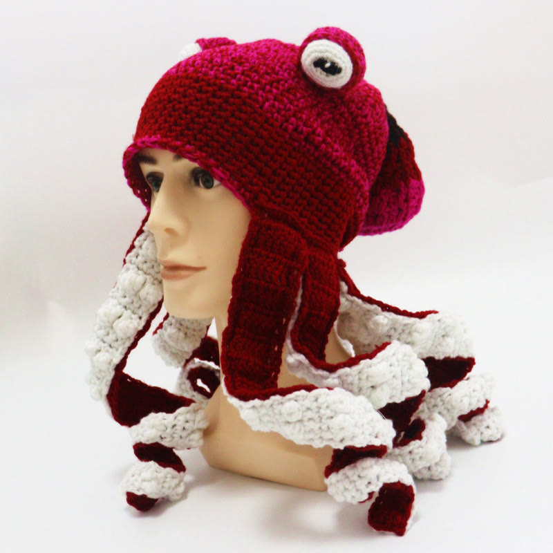 Bonnet tentacule de pieuvre coloré grande taille