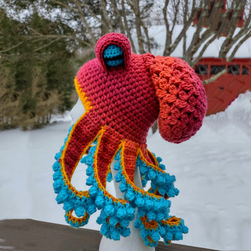 Bonnet tentacule de pieuvre coloré grande taille
