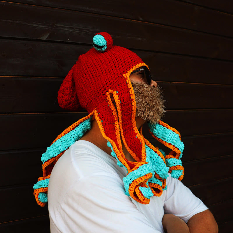 Bonnet tentacule de pieuvre coloré grande taille