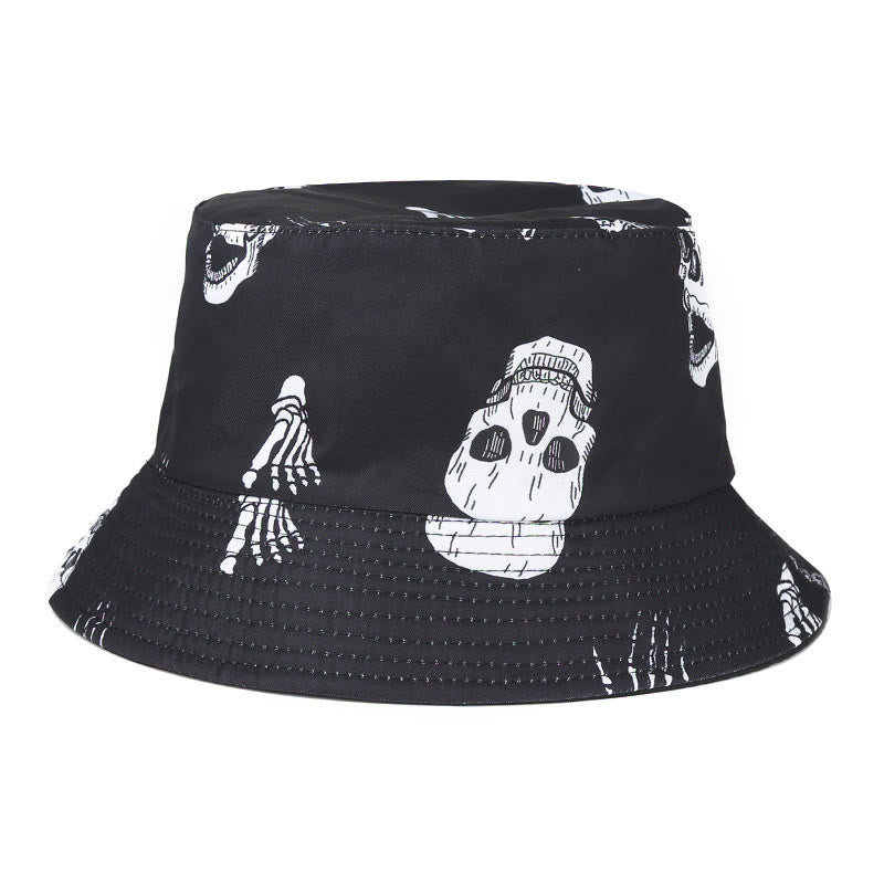 Chapeau bob chauve-souris tête de mort grande taille - Noir - Taille unique - image 2